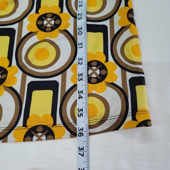 Hypnotik Dress Womens M Short Sleeve Scoop Neck Stretch Retro Print 70s 80s 90s - Picture 8 of 11
